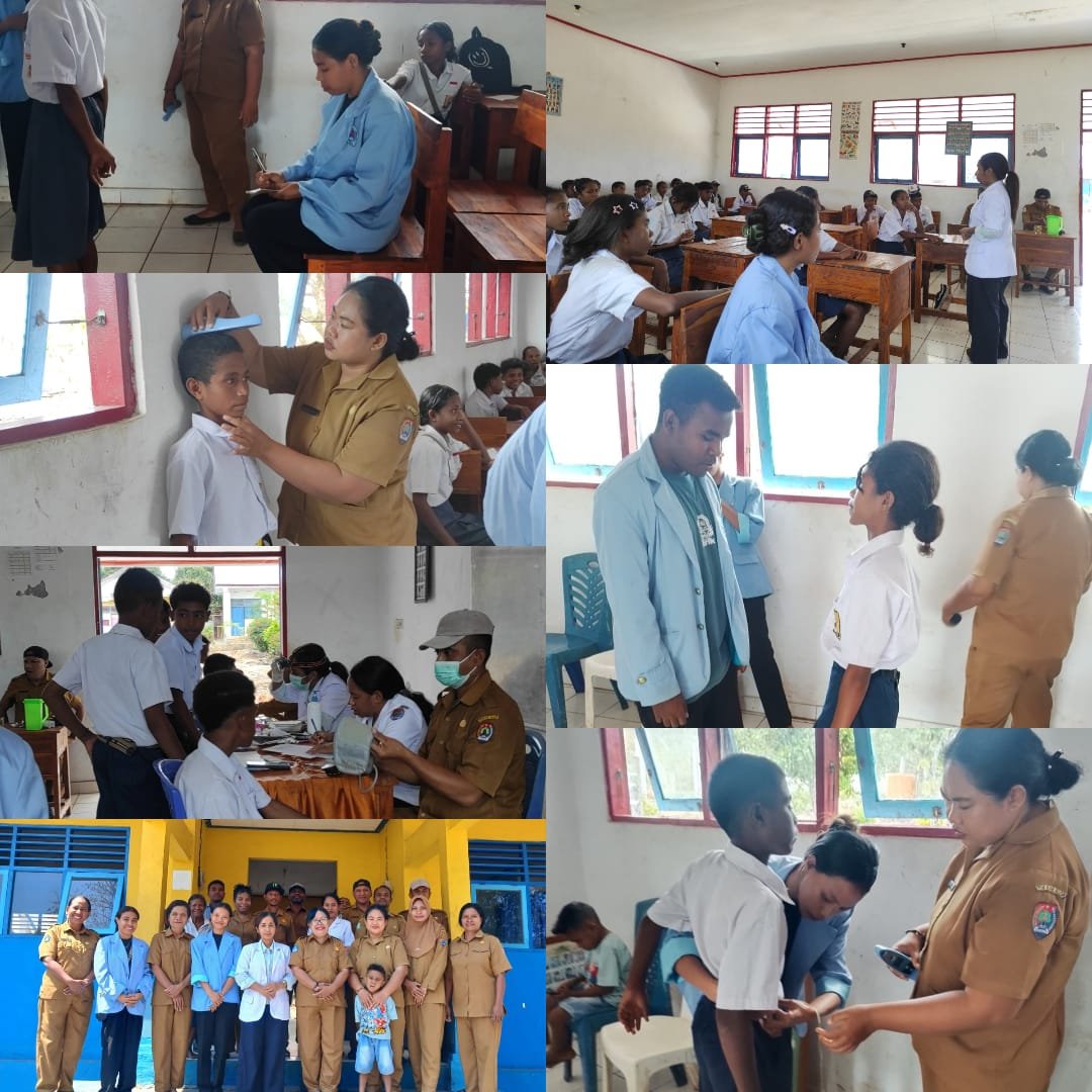 Mahasiswa KBPM UNTRIB Turut Mendukung Pelaksanaan Cek Kesehatan Gratis di SMP Negeri Wolu - [Desa Allumang]