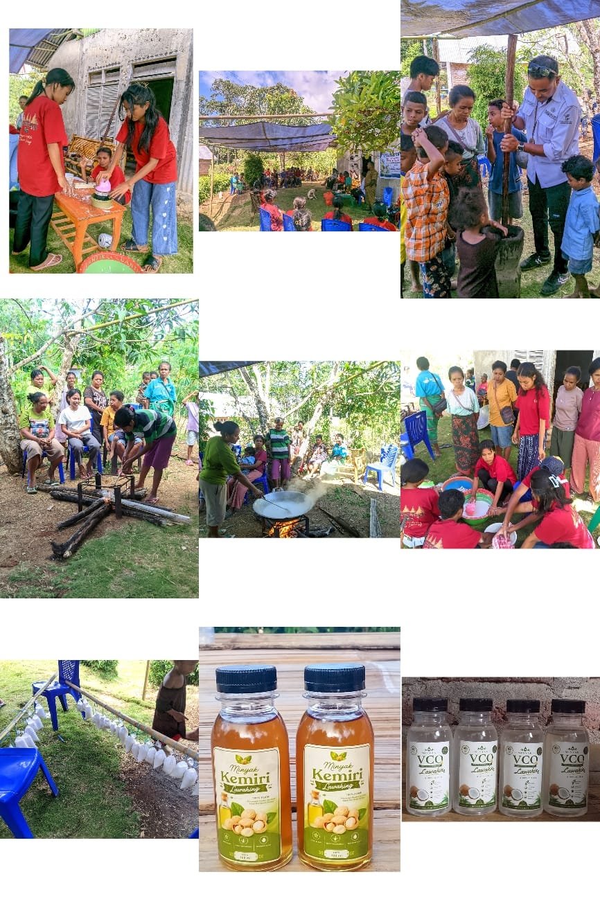 PELATIHAN PEMBUATAN MINYAK KEMIRI DAN MINYAK KELAPA MURNI (VCO) DESA LAWAHING DUSUN III, KAMPUNG BU'UTA.