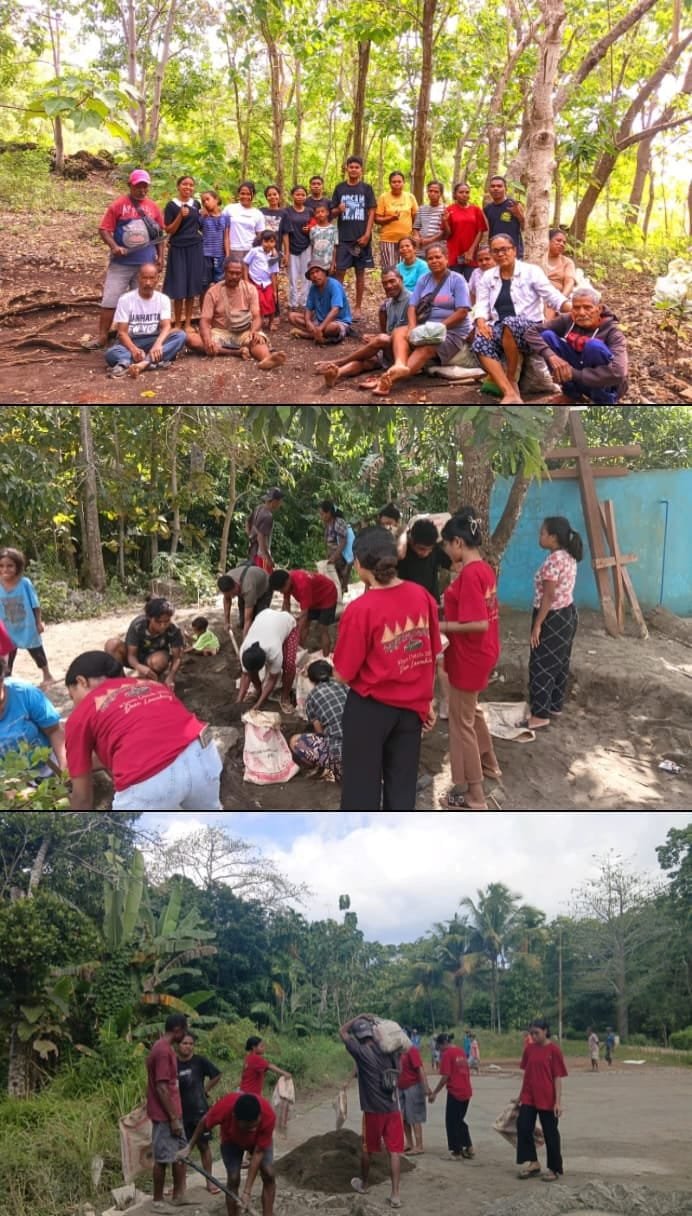 Gotong royong bersama jemaat imanuel tabolang