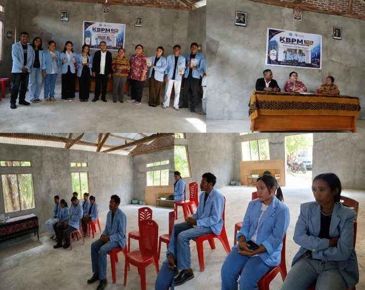 Mahasiswa KBPM Desa Kopidil di kunjungi oleh Tim Monev (Ibu Thersia L.L  Peny S,E.M,M) bersama DPL (Antonius Koby S,E.,M.Par)