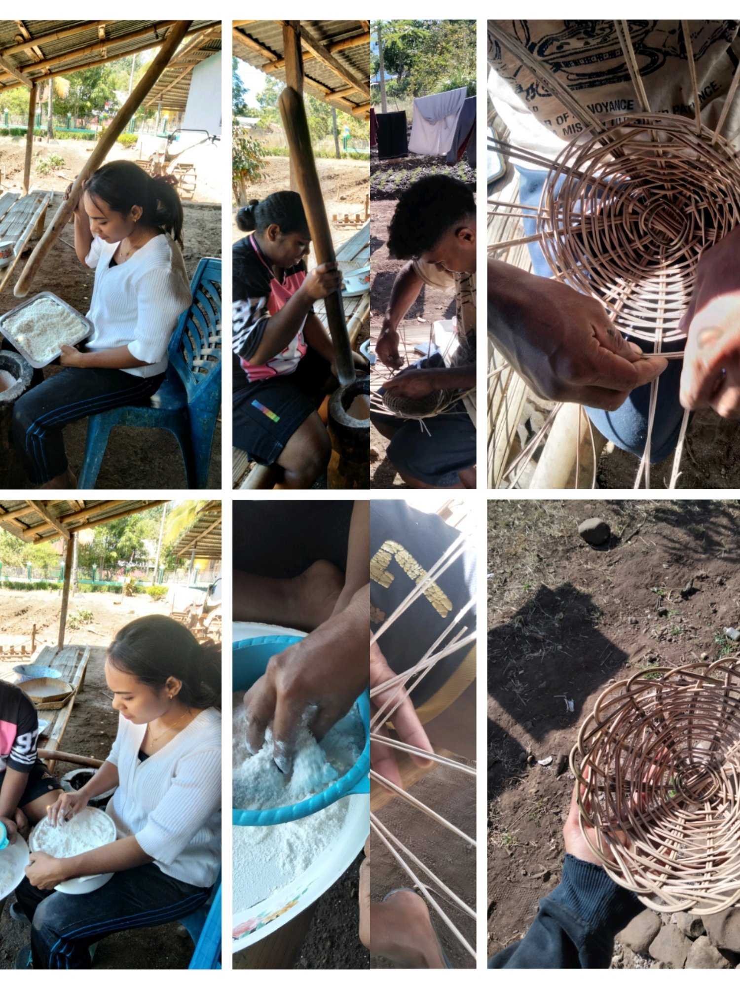 Pembuatan Produk Unggulan Piring Rotan dan Tepung Beras Lantoka