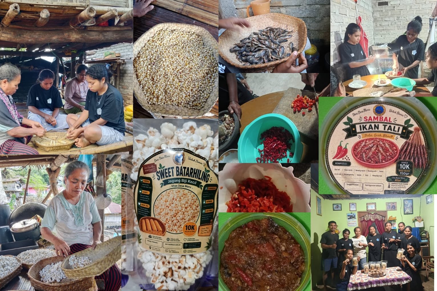 Pembuatan Produk Jagung Sweet Baterhiling dan Sambal Ikan Tali, Mahasiswa KBPM Bersama Masyarakat Kembangkan Potensi Lokal Desa Maru
