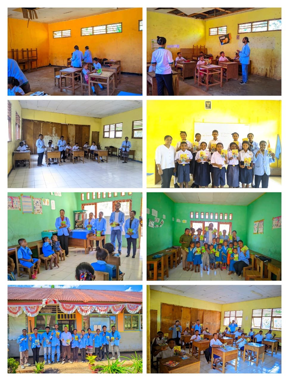 PESERTA KBPM 2026 DESA WOLWAL SELATAN MEMBAGIKAN BUKU DI SEKOLAH PAUD, SD DAN SMP WATAKIKA