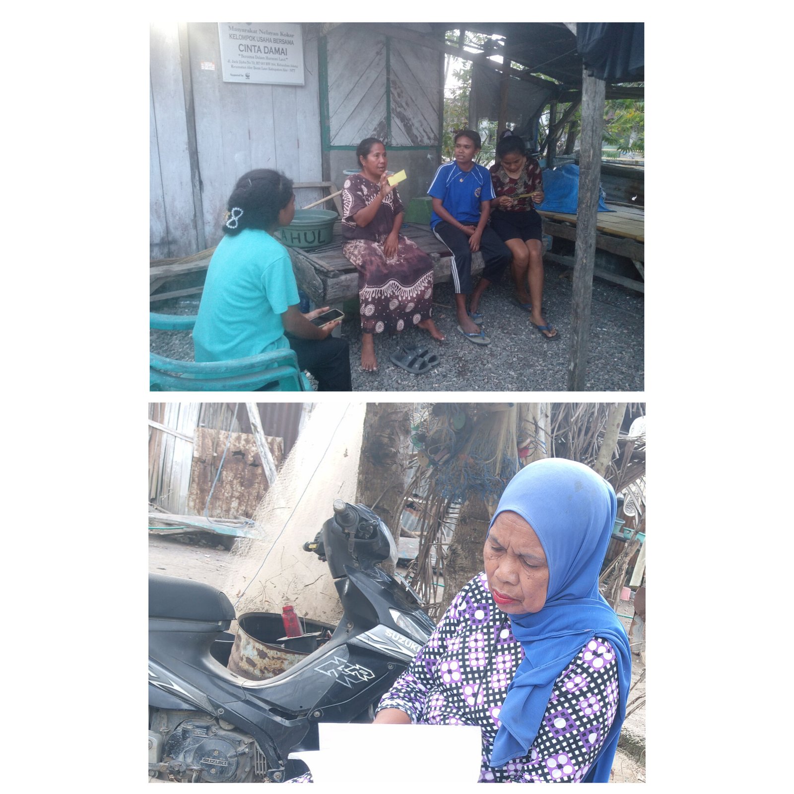 MAHASISWA KBPM MELAKSANAKAN PERTEMUAN DENGAN KETUA UMKM DAN MEBAHAS PERSIAPAN BAHAN DALAM PEMBUATAN PRODUK ABON IKAN - [Desa Adang]
