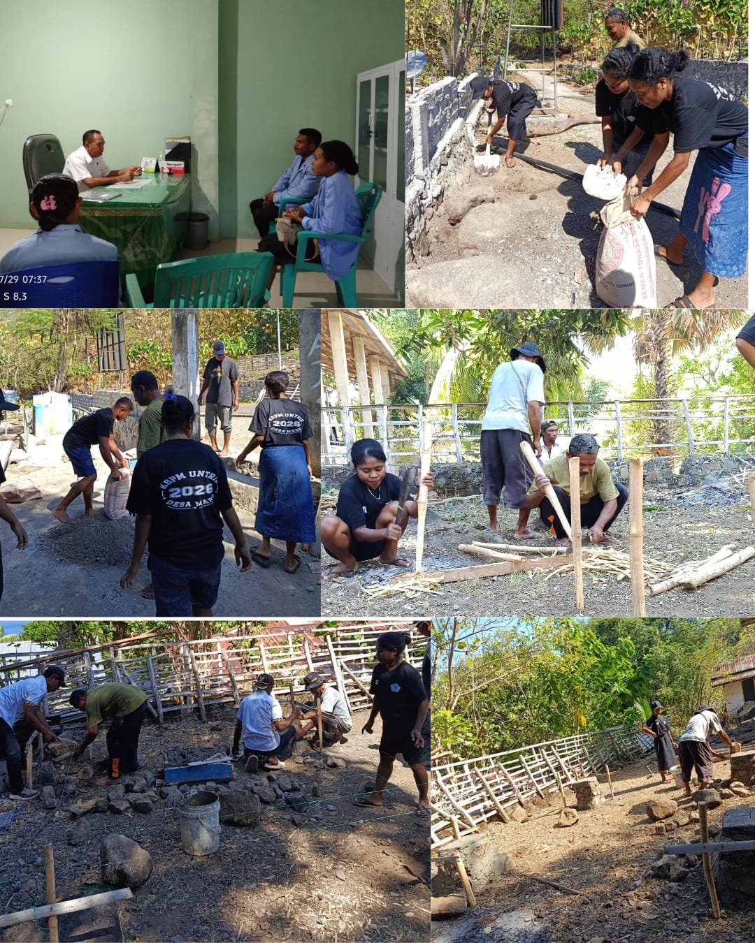 Mahasiswa KBPM Desa Maru Laksanakan Kunjungan ke Puskesmas dan Gotong Royong Pengecoran Tiang Lopo
