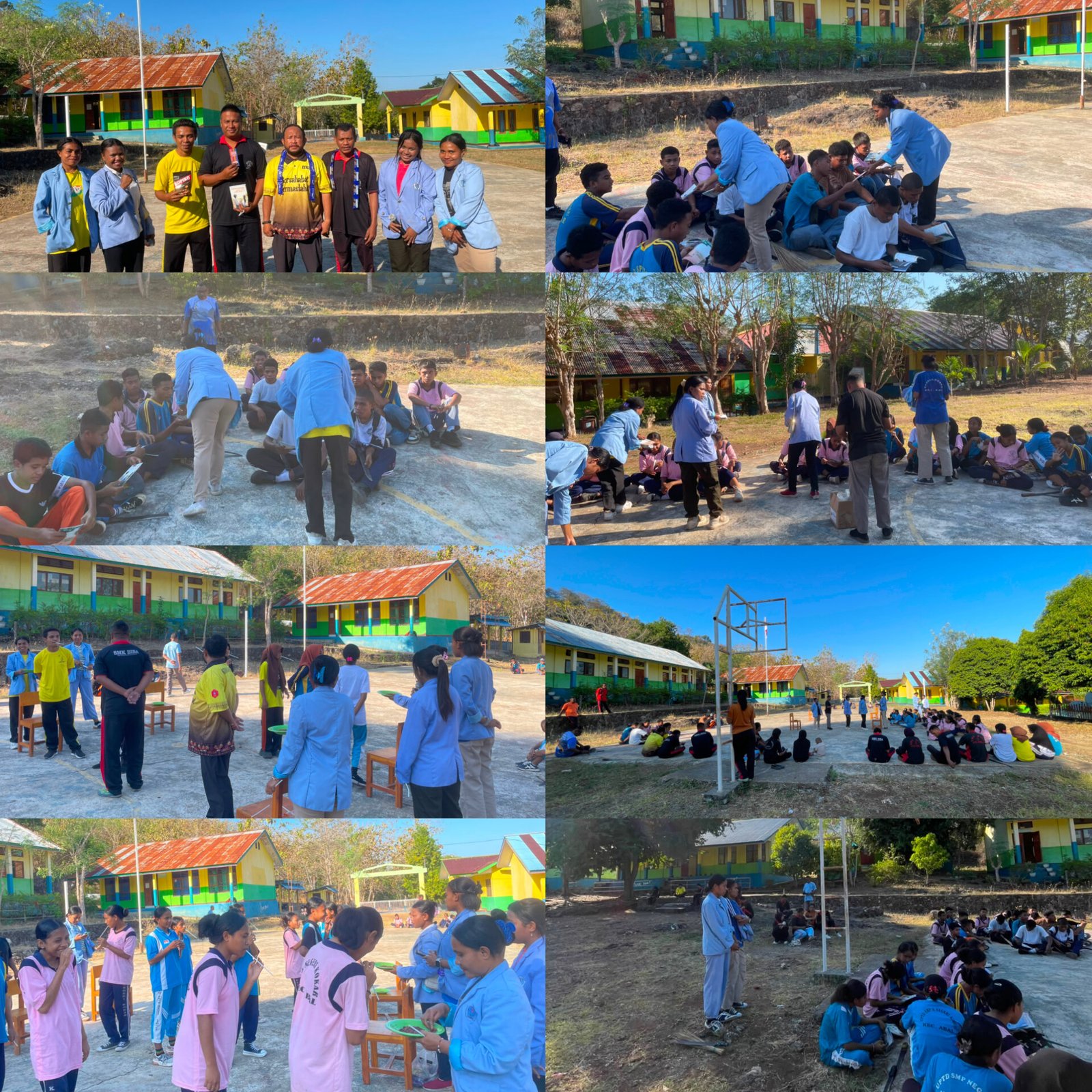 Mahasiswa KBPM Melkasanakan Kegiatan Senam Pagi,  Melaksanakan Permainan dan Pembagian Buku Bacaan Di SMK Negeri Kokar