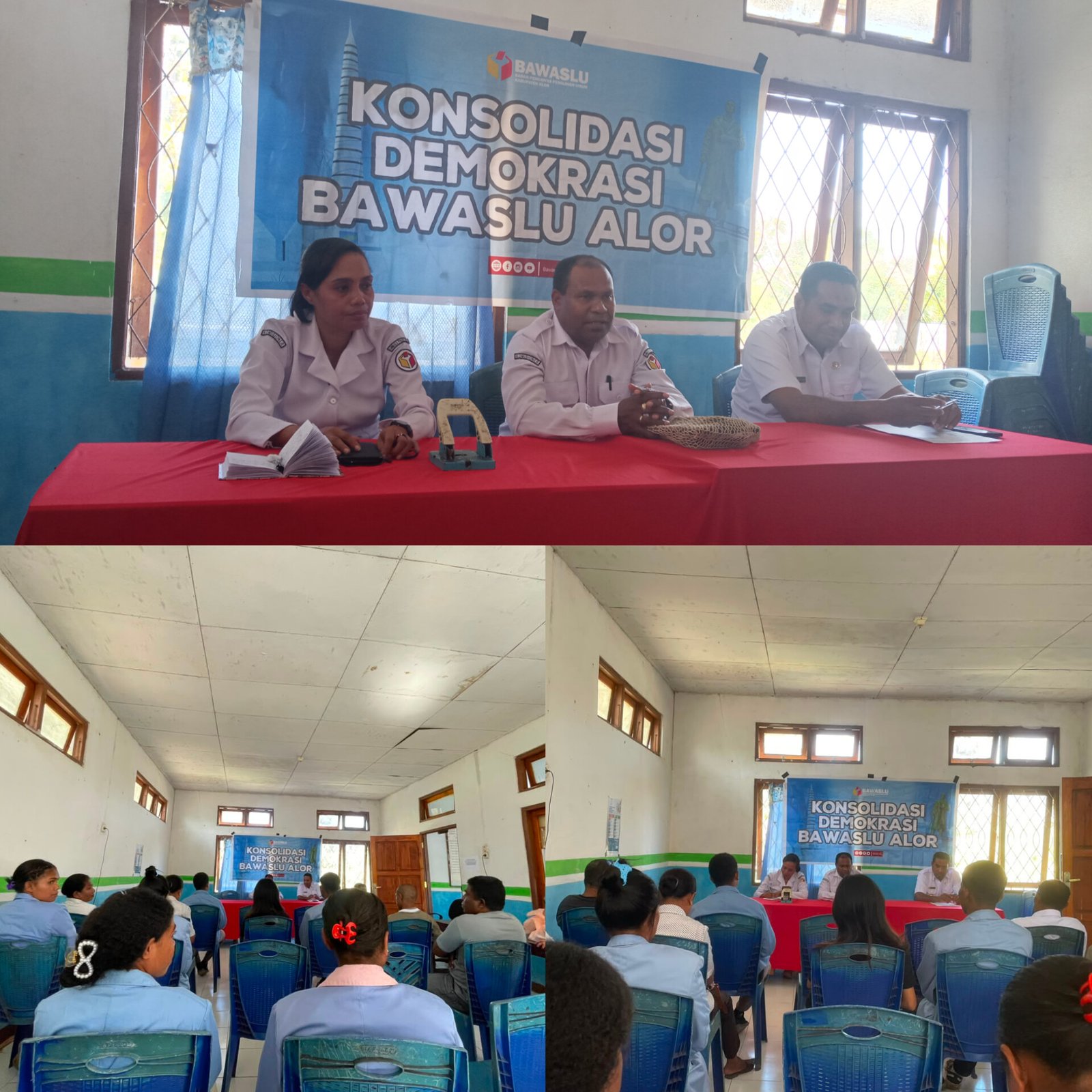 Perkuat Konsolidasi Demokrasi, Mahasiswa KBPM Bersama Aparat Kelurahan Adang dan Bawaslu Alor Gelar Sosialisasi Di Kantor Kelurahan Adang