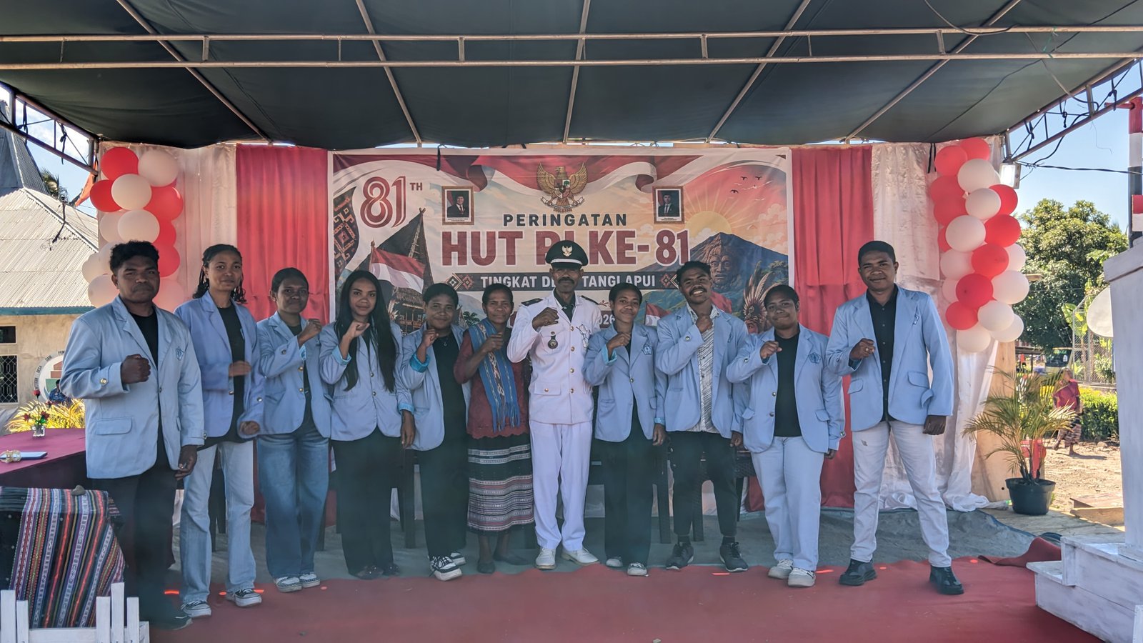 Mahasiswa KBPM Bersama Masyarakat Desa Tanglapui Melaksanakan Upacara HUT RI ke-81