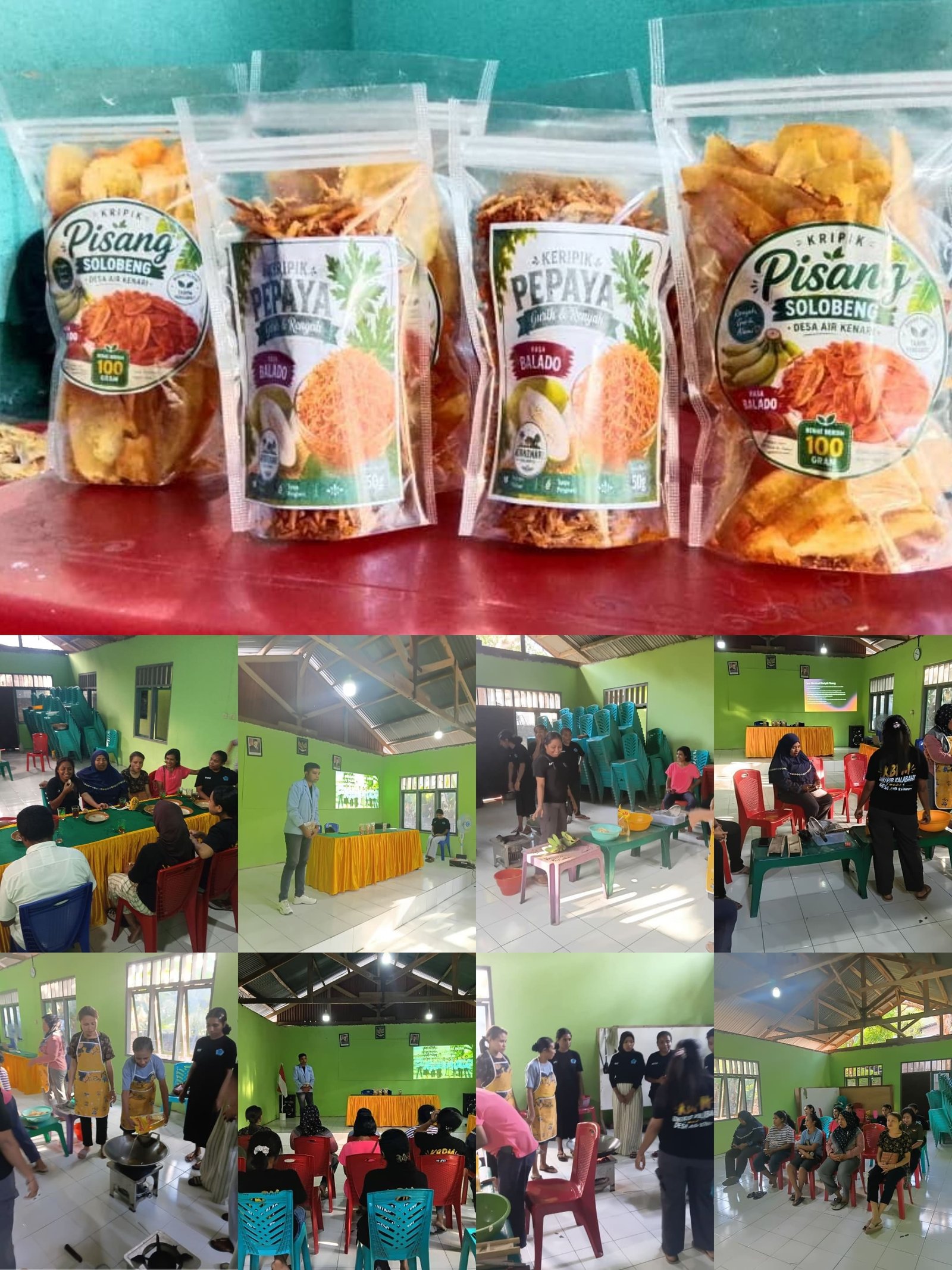 Mahasiswa KBPM UNTRIB Gelar Sosialisasi dan Pelatihan Pembuatan Produk (Keripik Pisang & Kiri-kiri Pepaya)di Desa Air Kenari.