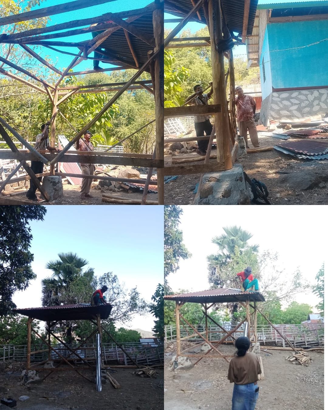 Proses Pengatapan Lopo, Mahasiswa KBPM, Masyarakat, dan Aparat Desa Maru Perkuat Semangat Gotong Royong